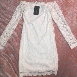 White Lace Off Shoulder Dress